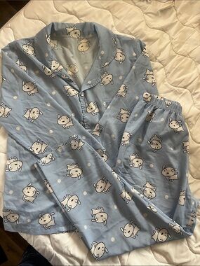 Kids Light Blue Dog Print Pajama Set - Soft Cotton Sleepwear